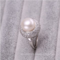 European Ring Wedding Ring Pearl Ring 925 Sterling Silver 10-11mm AAA Bread Round Fashion Pearl Ring